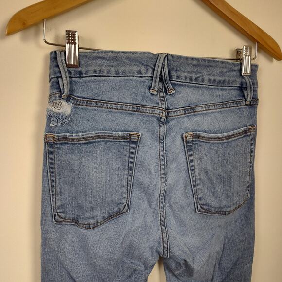 Good American Good Legs Jeans Womens 4/27 Light Wash Distressed Ripped Skinny - Picture 6 of 14